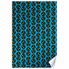 0059 Comic Head Bothered Smiley Pattern Canvas 24  X 36  by DinzDas