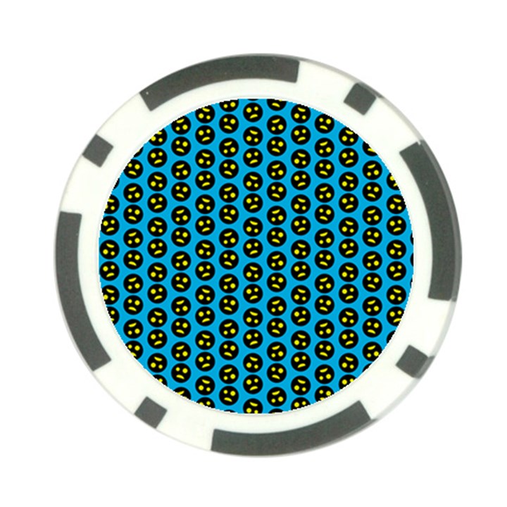 0059 Comic Head Bothered Smiley Pattern Poker Chip Card Guard