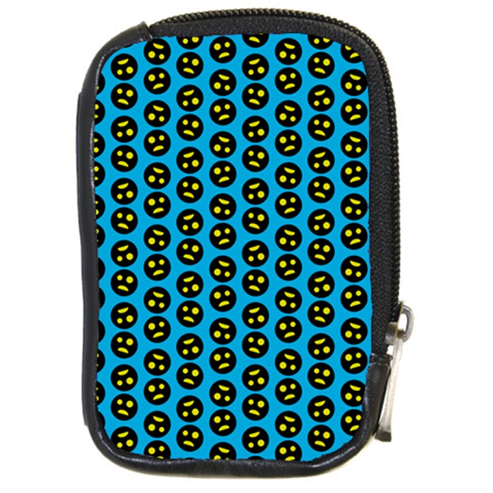 0059 Comic Head Bothered Smiley Pattern Compact Camera Leather Case