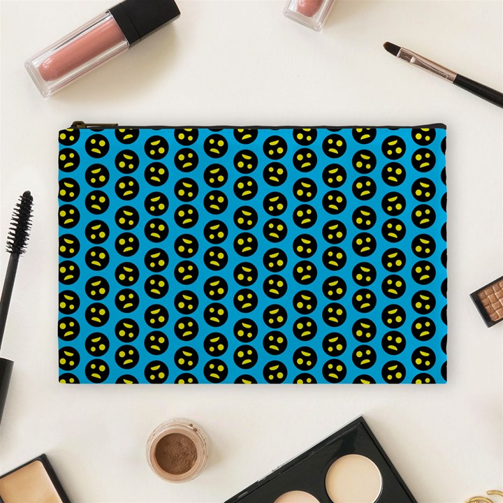 0059 Comic Head Bothered Smiley Pattern Cosmetic Bag (Large)