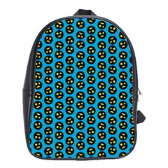 0059 Comic Head Bothered Smiley Pattern School Bag (large) by DinzDas