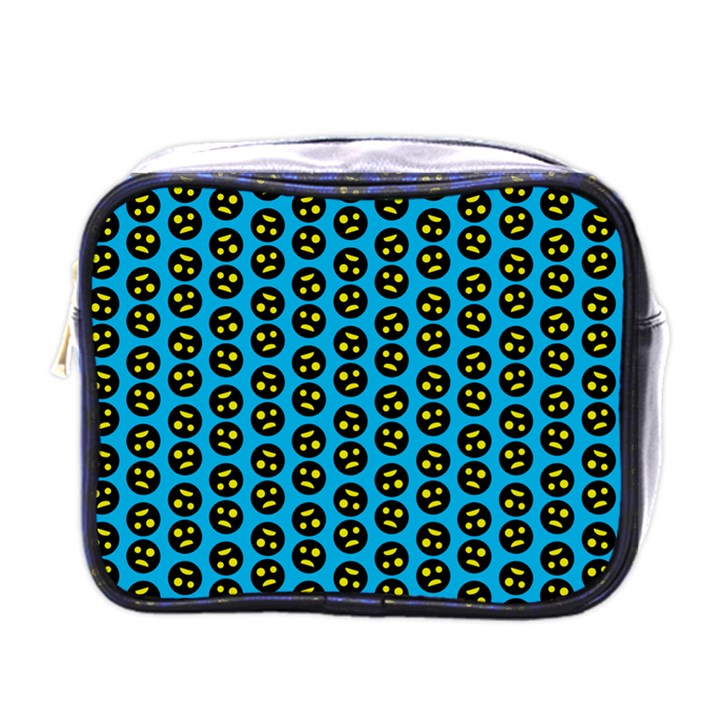 0059 Comic Head Bothered Smiley Pattern Mini Toiletries Bag (One Side)