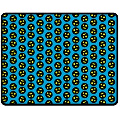 0059 Comic Head Bothered Smiley Pattern Fleece Blanket (medium)  by DinzDas