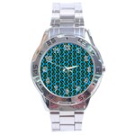 0059 Comic Head Bothered Smiley Pattern Stainless Steel Analogue Watch Front