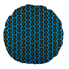 0059 Comic Head Bothered Smiley Pattern Large 18  Premium Flano Round Cushions by DinzDas