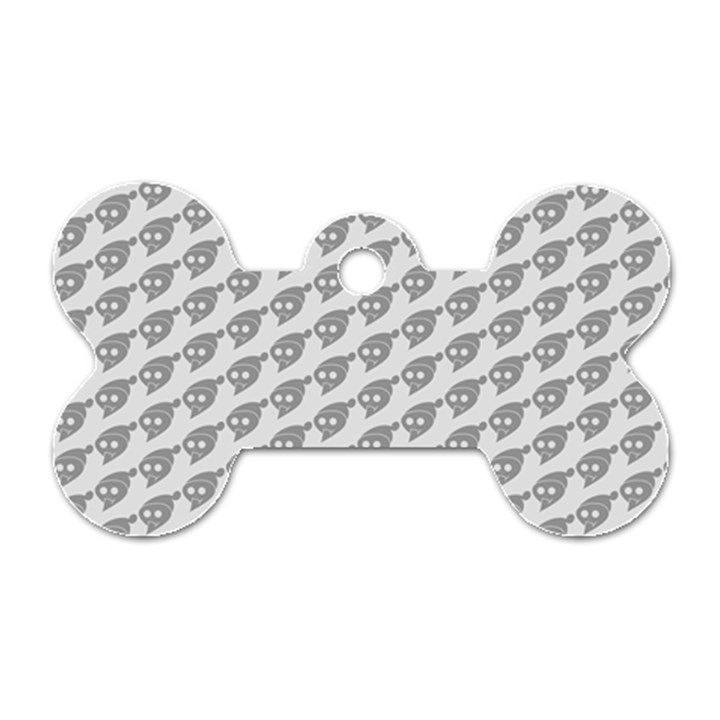 Comic Head Skull Hat Pattern 2 Dog Tag Bone (Two Sides)