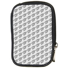 Comic Head Skull Hat Pattern 2 Compact Camera Leather Case by DinzDas