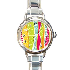 Abstract Lines Round Italian Charm Watch by designsbymallika