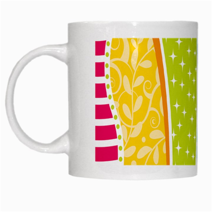 abstract lines White Mugs