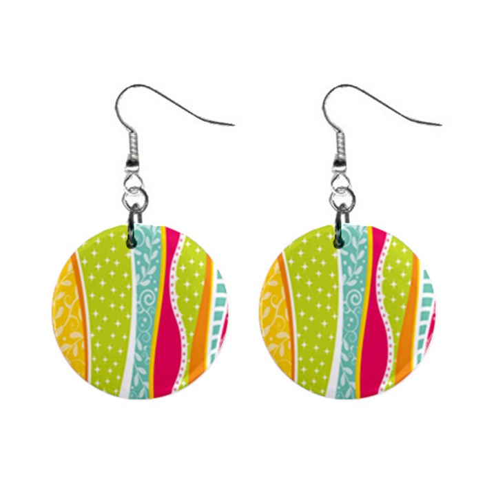 abstract lines Mini Button Earrings