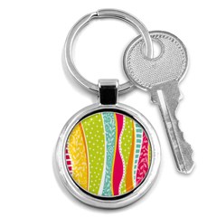 Abstract Lines Key Chain (round) by designsbymallika