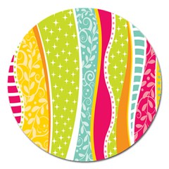 Abstract Lines Magnet 5  (round) by designsbymallika