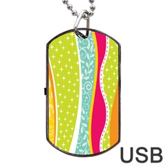 Abstract Lines Dog Tag Usb Flash (two Sides) by designsbymallika