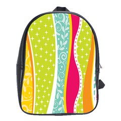 Abstract Lines School Bag (xl) by designsbymallika