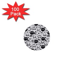 Cute Cat Faces Pattern 1  Mini Buttons (100 Pack)  by TastefulDesigns