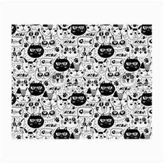 Cute Cat Faces Pattern Small Glasses Cloth by TastefulDesigns