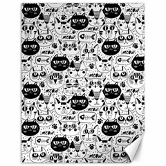 Cute Cat Faces Pattern Canvas 12  X 16  by TastefulDesigns