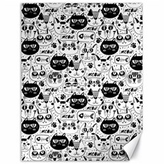 Cute Cat Faces Pattern Canvas 18  X 24  by TastefulDesigns