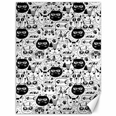 Cute Cat Faces Pattern Canvas 36  X 48  by TastefulDesigns