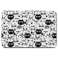 Cute Cat Faces Pattern Large Doormat  by TastefulDesigns