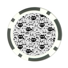 Cute Cat Faces Pattern Poker Chip Card Guard by TastefulDesigns