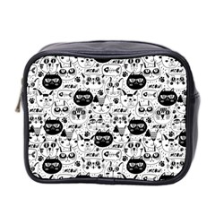 Cute Cat Faces Pattern Mini Toiletries Bag (two Sides) by TastefulDesigns