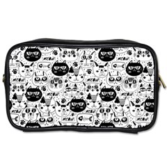 Cute Cat Faces Pattern Toiletries Bag (two Sides) by TastefulDesigns