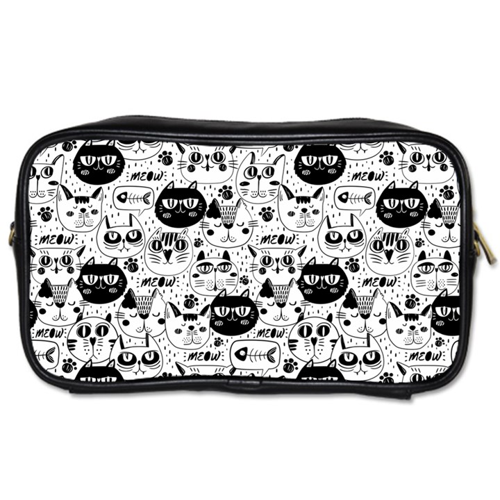 Cute Cat Faces Pattern Toiletries Bag (Two Sides)