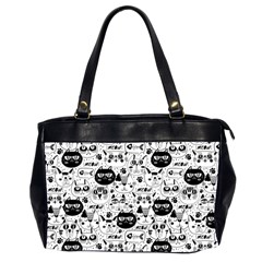 Cute Cat Faces Pattern Oversize Office Handbag (2 Sides) by TastefulDesigns