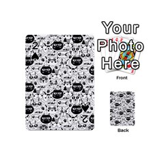 Cute Cat Faces Pattern Playing Cards 54 Designs (mini) by TastefulDesigns