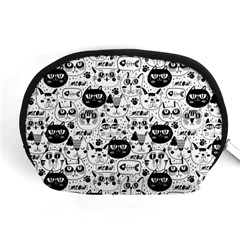 Cute Cat Faces Pattern Accessory Pouch (medium) by TastefulDesigns