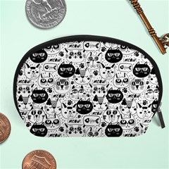 Cute Cat Faces Pattern Accessory Pouch (large) by TastefulDesigns