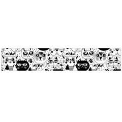 Cute Cat Faces Pattern Large Flano Scarf 