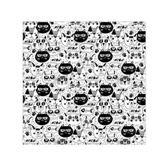 Cute Cat Faces Pattern Small Satin Scarf (square) by TastefulDesigns