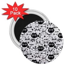 Cute Cat Faces Pattern 2 25  Magnets (10 Pack)  by TastefulDesigns