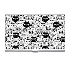 Cute Cat Faces Pattern Business Card Holder by TastefulDesigns