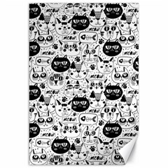 Cute Cat Faces Pattern Canvas 20  X 30  by TastefulDesigns