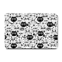 Cute Cat Faces Pattern Small Doormat  by TastefulDesigns