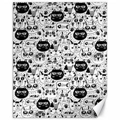 Cute Cat Faces Pattern Canvas 11  X 14  by TastefulDesigns