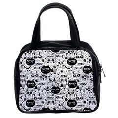 Cute Cat Faces Pattern Classic Handbag (two Sides) by TastefulDesigns