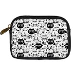 Cute Cat Faces Pattern Digital Camera Leather Case Front