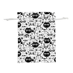 Cute Cat Faces Pattern Lightweight Drawstring Pouch (m) by TastefulDesigns