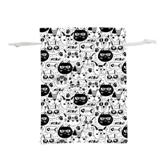 Cute Cat Faces Pattern Lightweight Drawstring Pouch (l) by TastefulDesigns