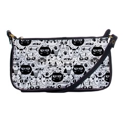 Cute Cat Faces Pattern Shoulder Clutch Bag by TastefulDesigns