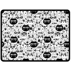 Cute Cat Faces Pattern Double Sided Fleece Blanket (large)  by TastefulDesigns