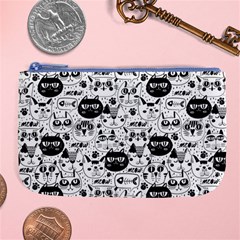 Cute Cat Faces Pattern Large Coin Purse by TastefulDesigns