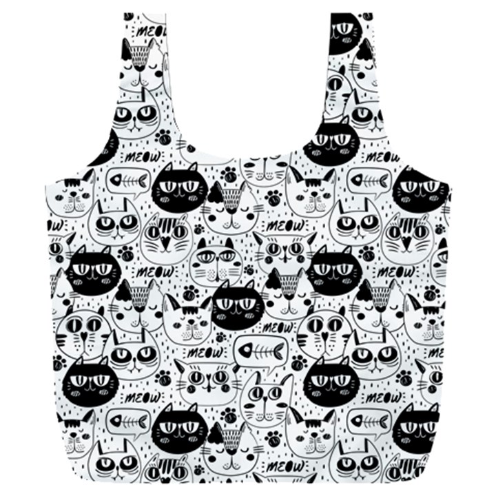 Cute Cat Faces Pattern Full Print Recycle Bag (XXXL)