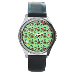 Lady Bug Fart - Nature And Insects Round Metal Watch by DinzDas