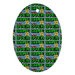 Game Over Karate And Gaming - Pixel Martial Arts Ornament (oval) by DinzDas