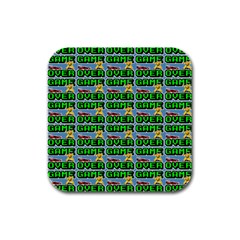 Game Over Karate And Gaming - Pixel Martial Arts Rubber Square Coaster (4 Pack)  by DinzDas